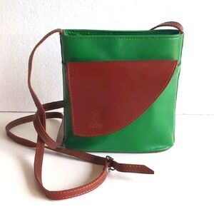 Italian Artisan Green Crossbody Leather Bag